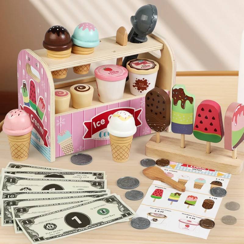 TinySmart Sweet Treats Wooden Ice Cream Play Set