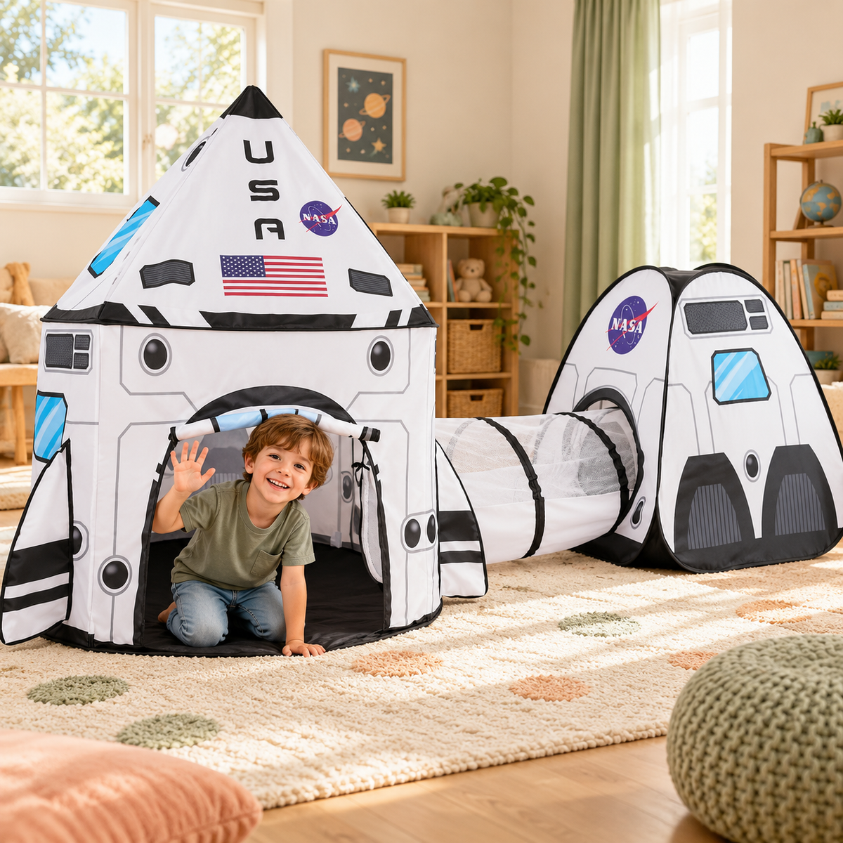 TinySmart Rocket Adventure Play Tent & Tunnel Set