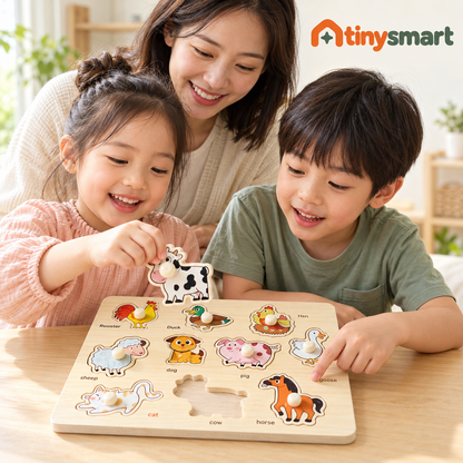 TinySmart Wooden Picture Matching Puzzle Board