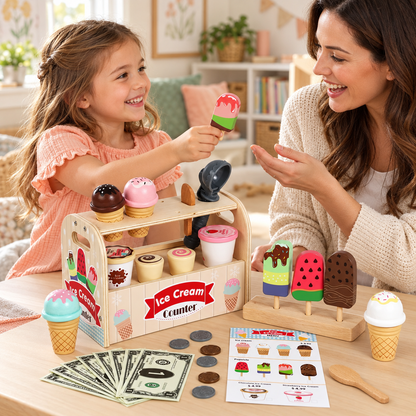 TinySmart Sweet Treats Wooden Ice Cream Play Set
