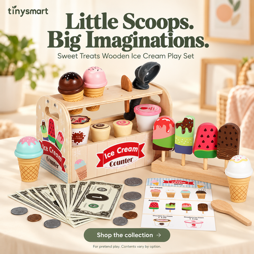 TinySmart Sweet Treats Wooden Ice Cream Play Set