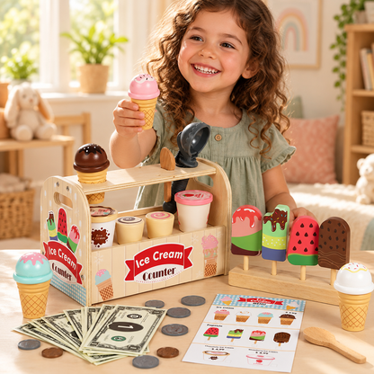 TinySmart Sweet Treats Wooden Ice Cream Play Set