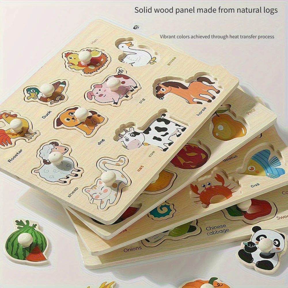 TinySmart Wooden Picture Matching Puzzle Board