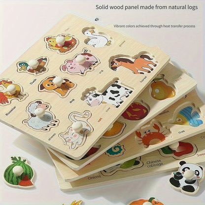 TinySmart Wooden Picture Matching Puzzle Board