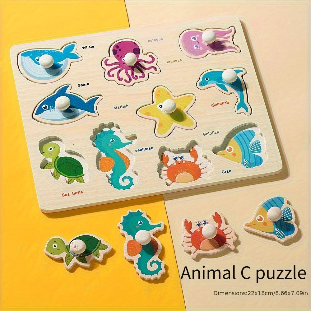 TinySmart Wooden Picture Matching Puzzle Board