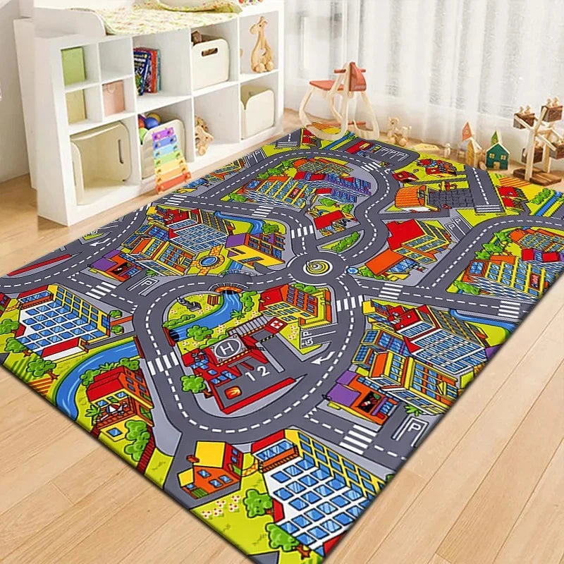 TinySmart City Roads Playroom Rug