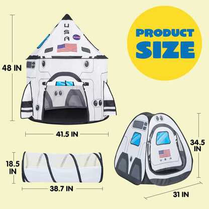 TinySmart Rocket Adventure Play Tent & Tunnel Set