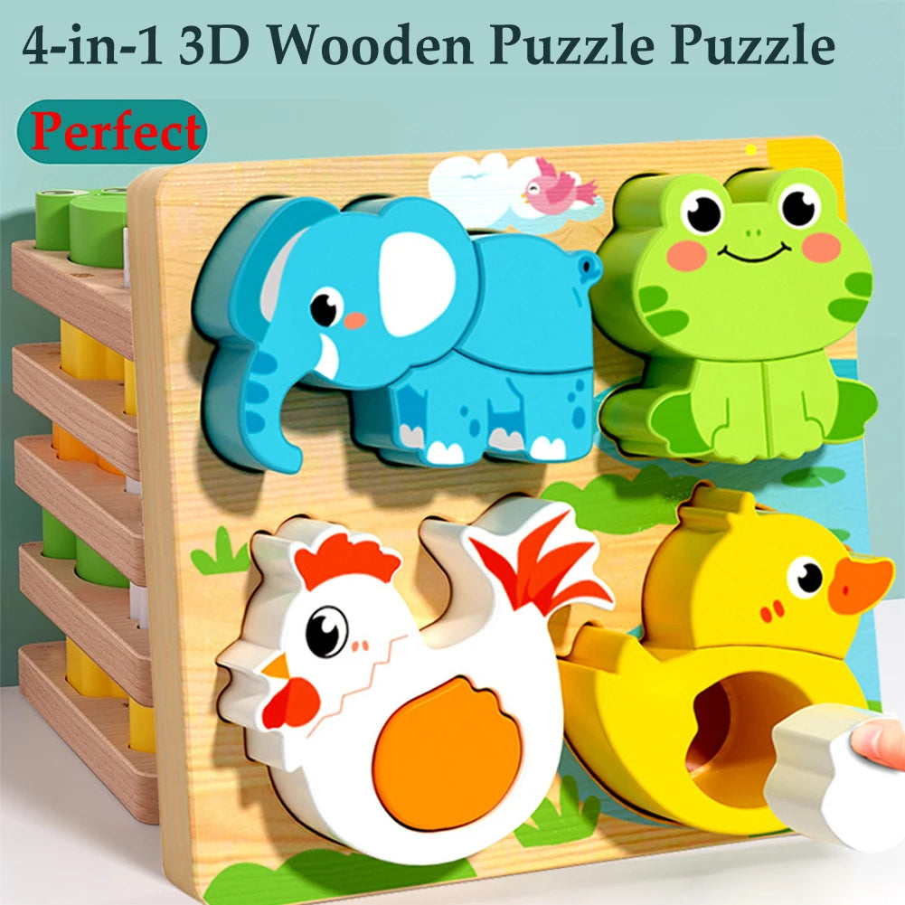 TinySmart Animal Friends Wooden Activity Puzzle
