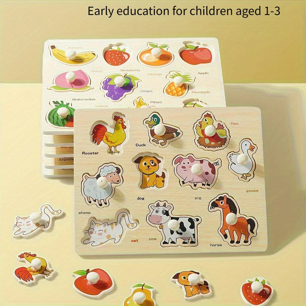 TinySmart Wooden Picture Matching Puzzle Board