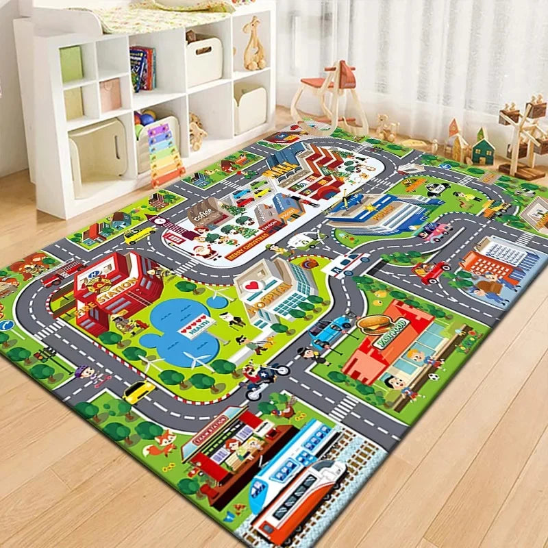 TinySmart City Roads Playroom Rug