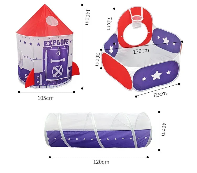 TinySmart Airship Play Tent, Tunnel & Ball Pit Set