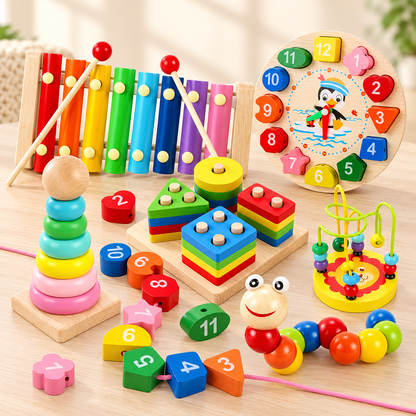 tinysmart Color & Discover Wooden Activity Set — styled product photo; design and contents depend on selected option.
